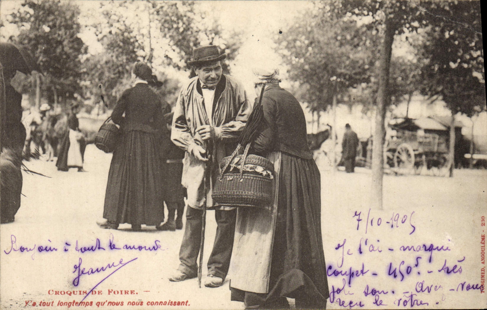 Bosquejo de la POSTAL de la VENDIMIA de la feria