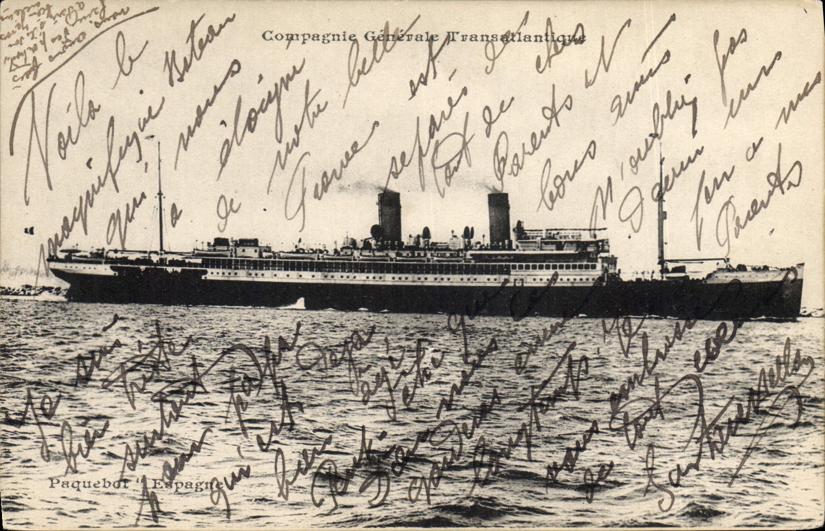 VINTAGE POSTCARD Boat Steamer Spain