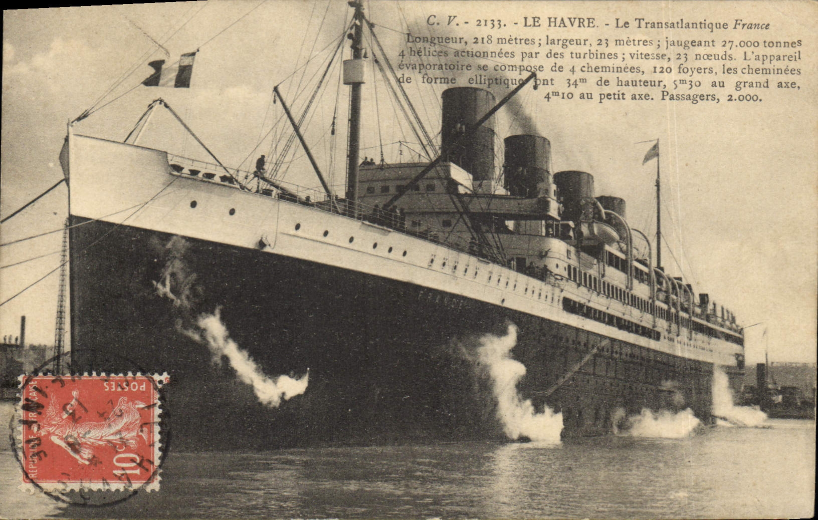 CPA Bateau Paquebot Le Havre Transatlantique France