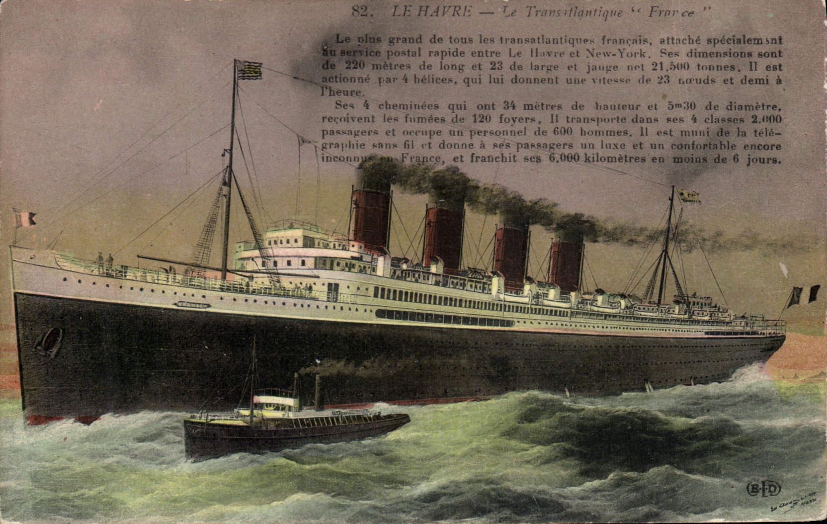 CPA Bateau Paquebot Le Havre Transatlantique France