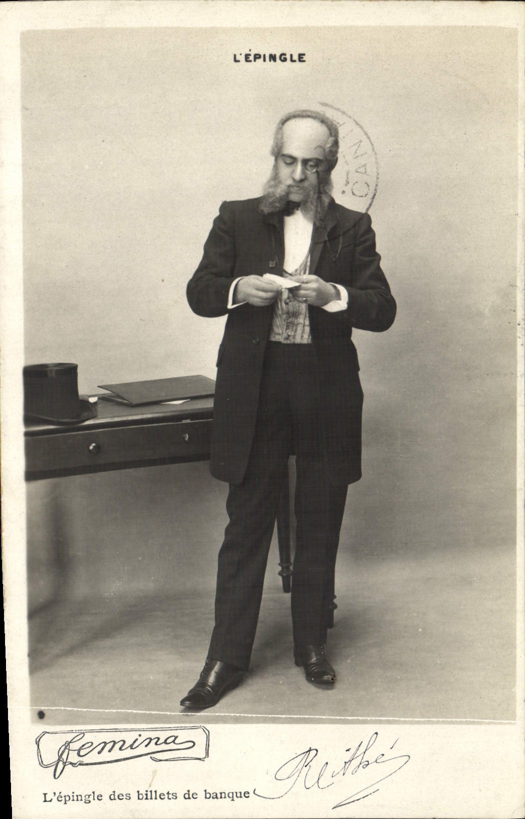 VINTAGE POSTCARD Fantasy Woman Man the pin