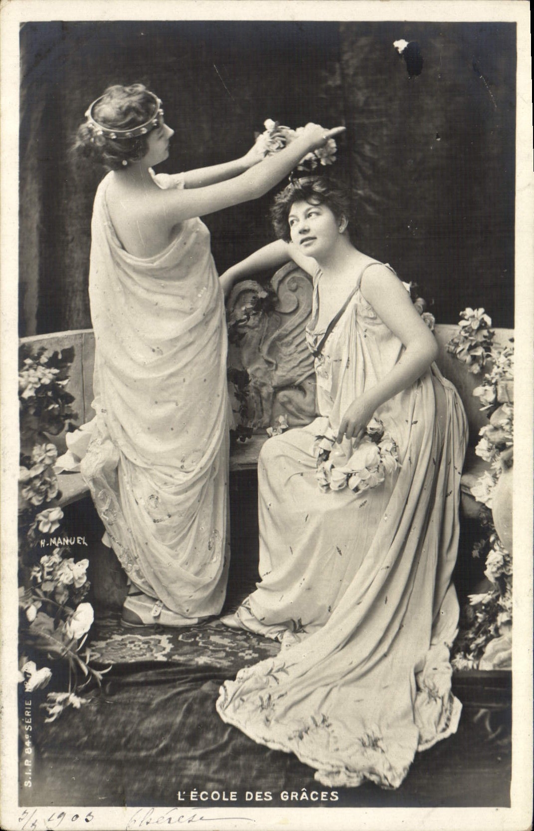 VINTAGE POSTCARD Fantasy Women the school of the graces