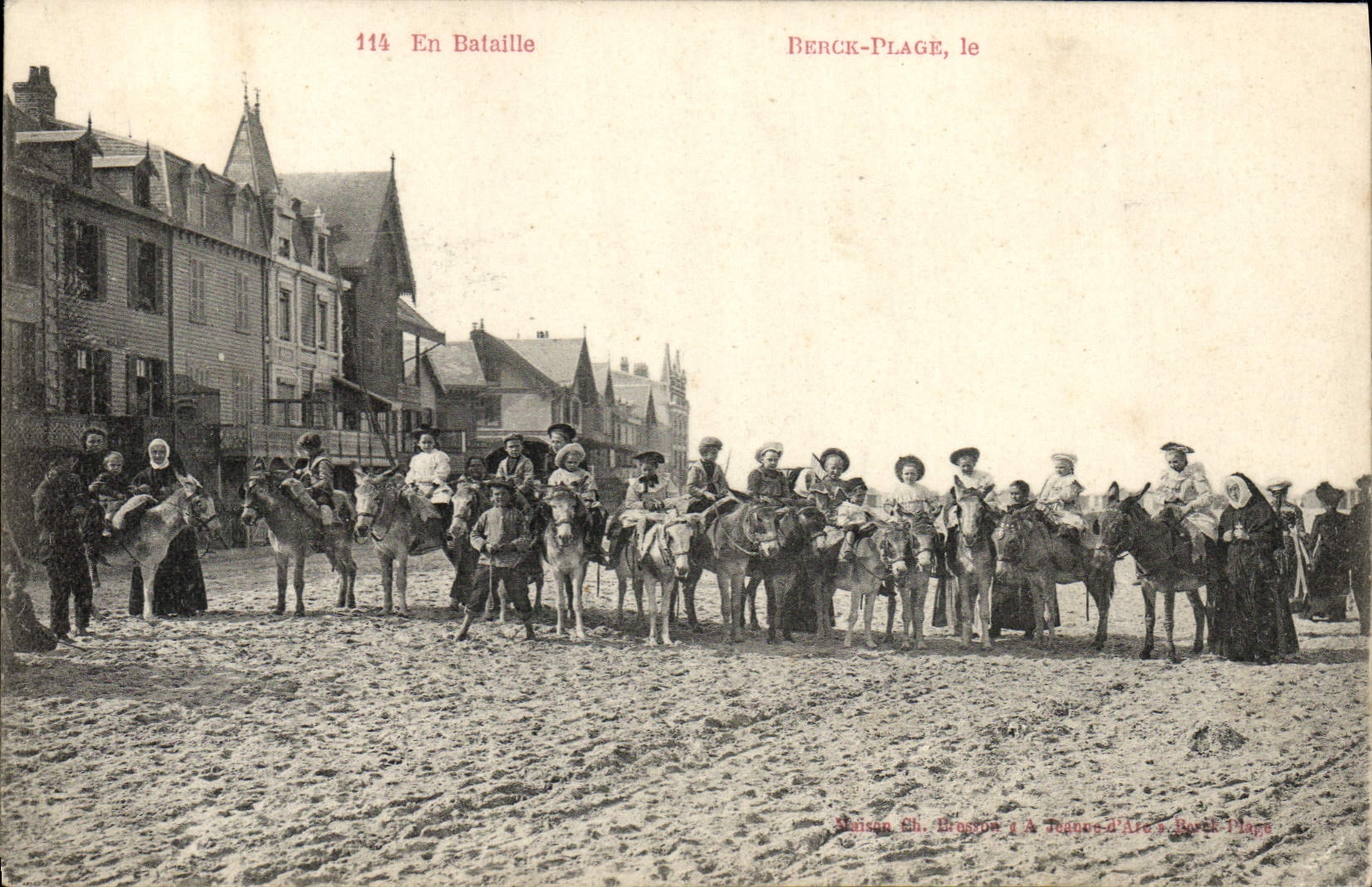 CPA Ane Mule Berck Plage En bataille 