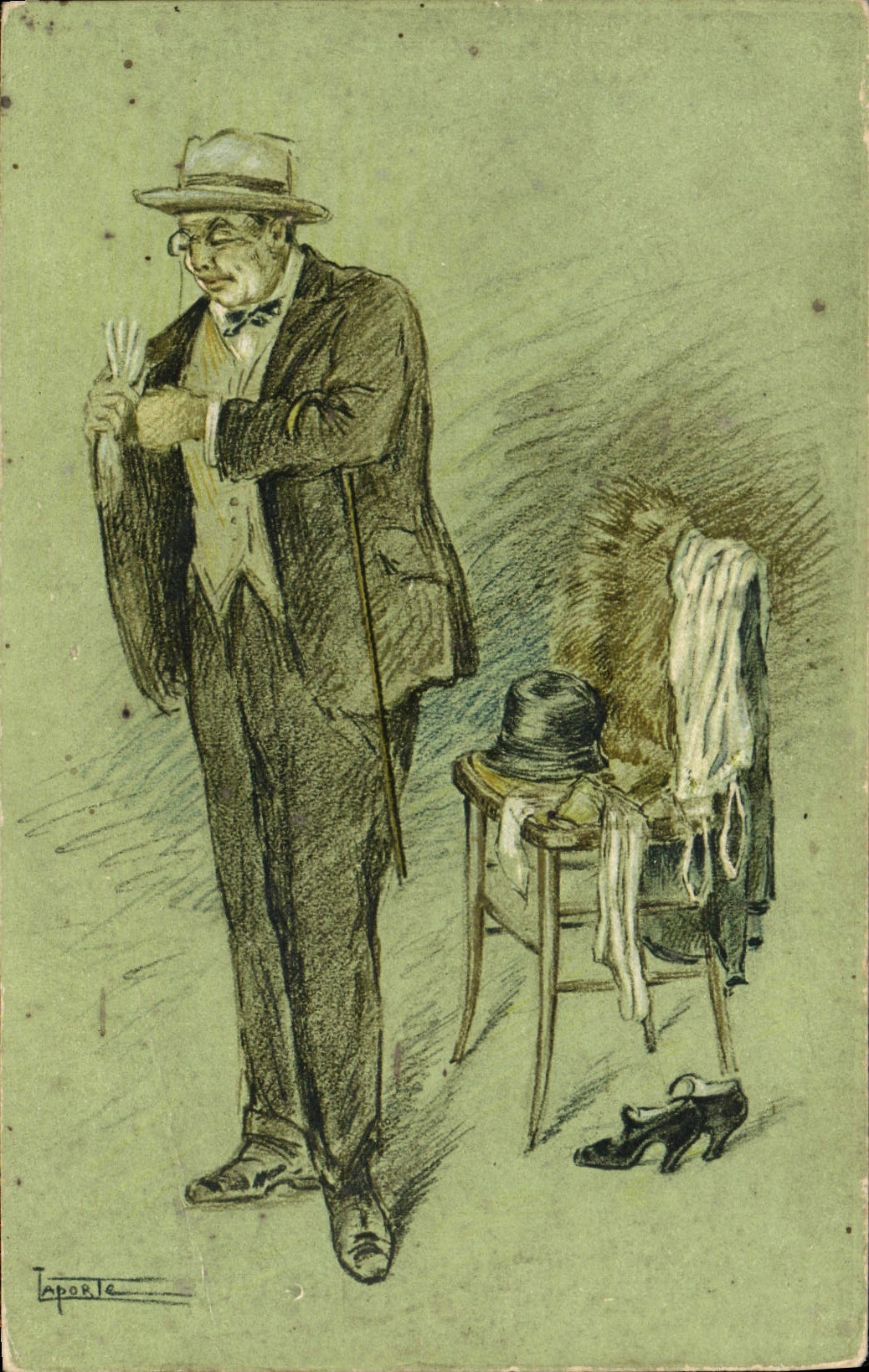 CPA Fantaisie Illustrateur la douloureuse par laporte 