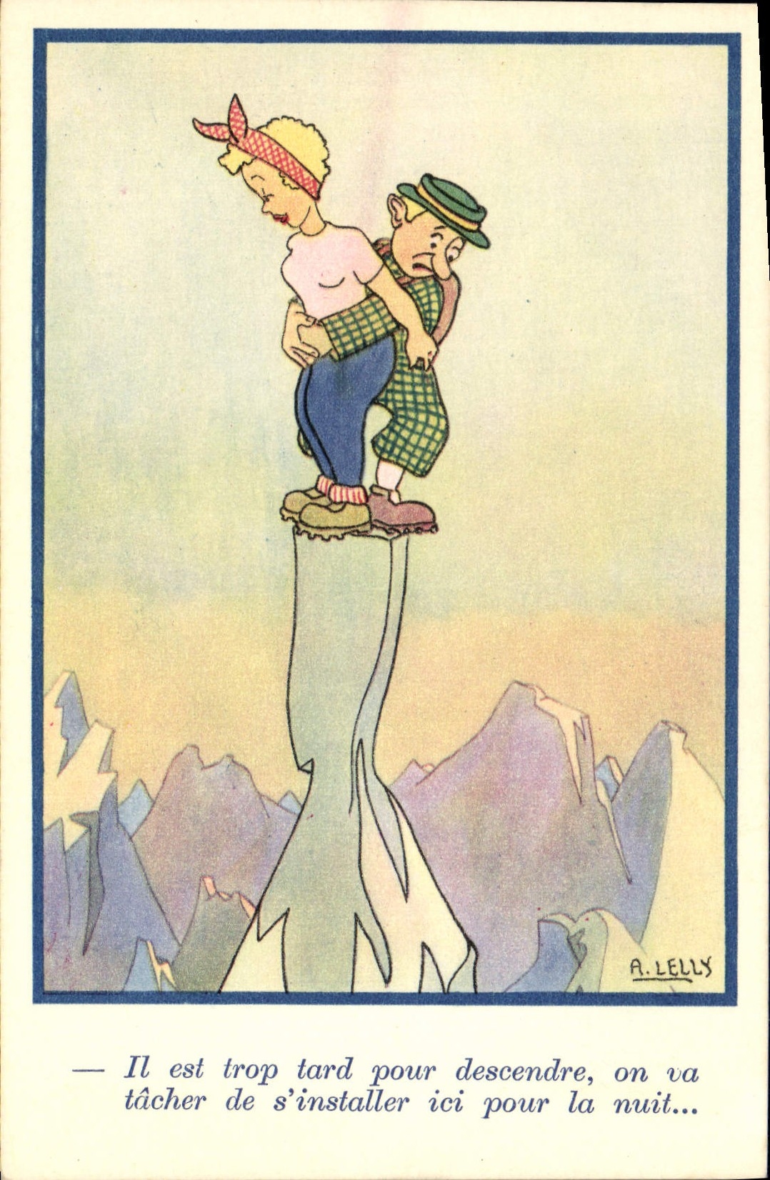 CPA Fantaisie Illustrateur Alpinisme montagne 