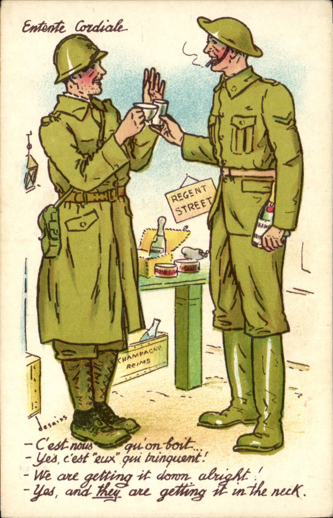 CPA Militaria Entente cordiale