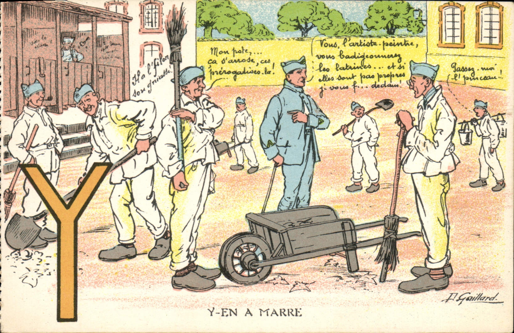 CPA Militaria Y en a marre