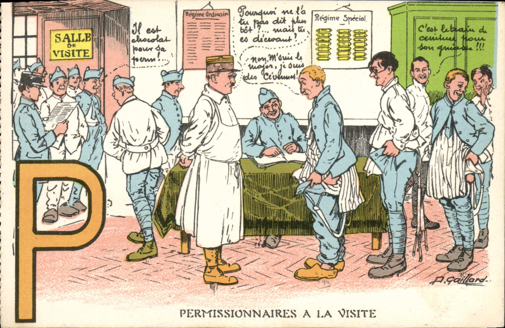 CPA Militaria Permissionnaires a la visite