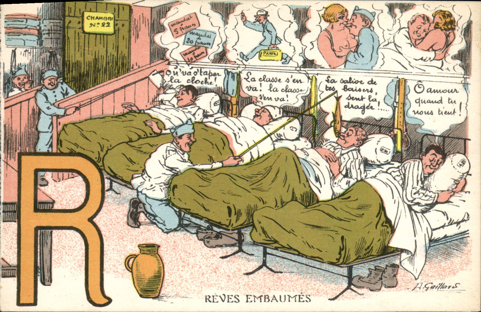 VINTAGE POSTCARD Militaria Dreams embaumes