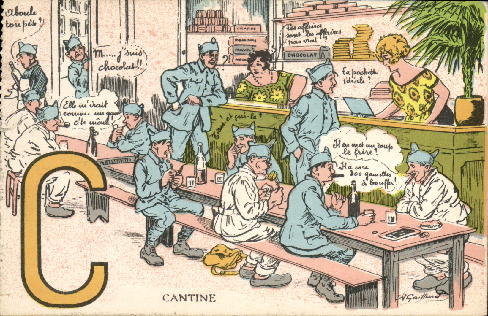 VINTAGE POSTCARD Militaria Canteen