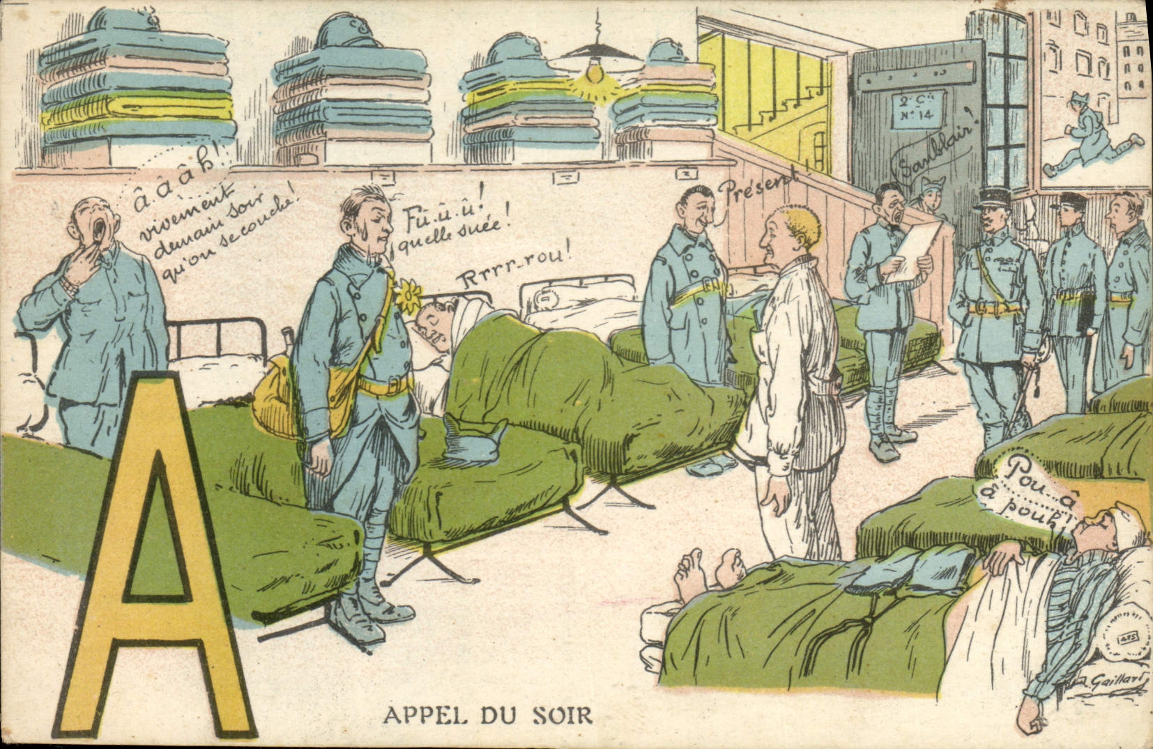 CPA Militaria Appel du soir