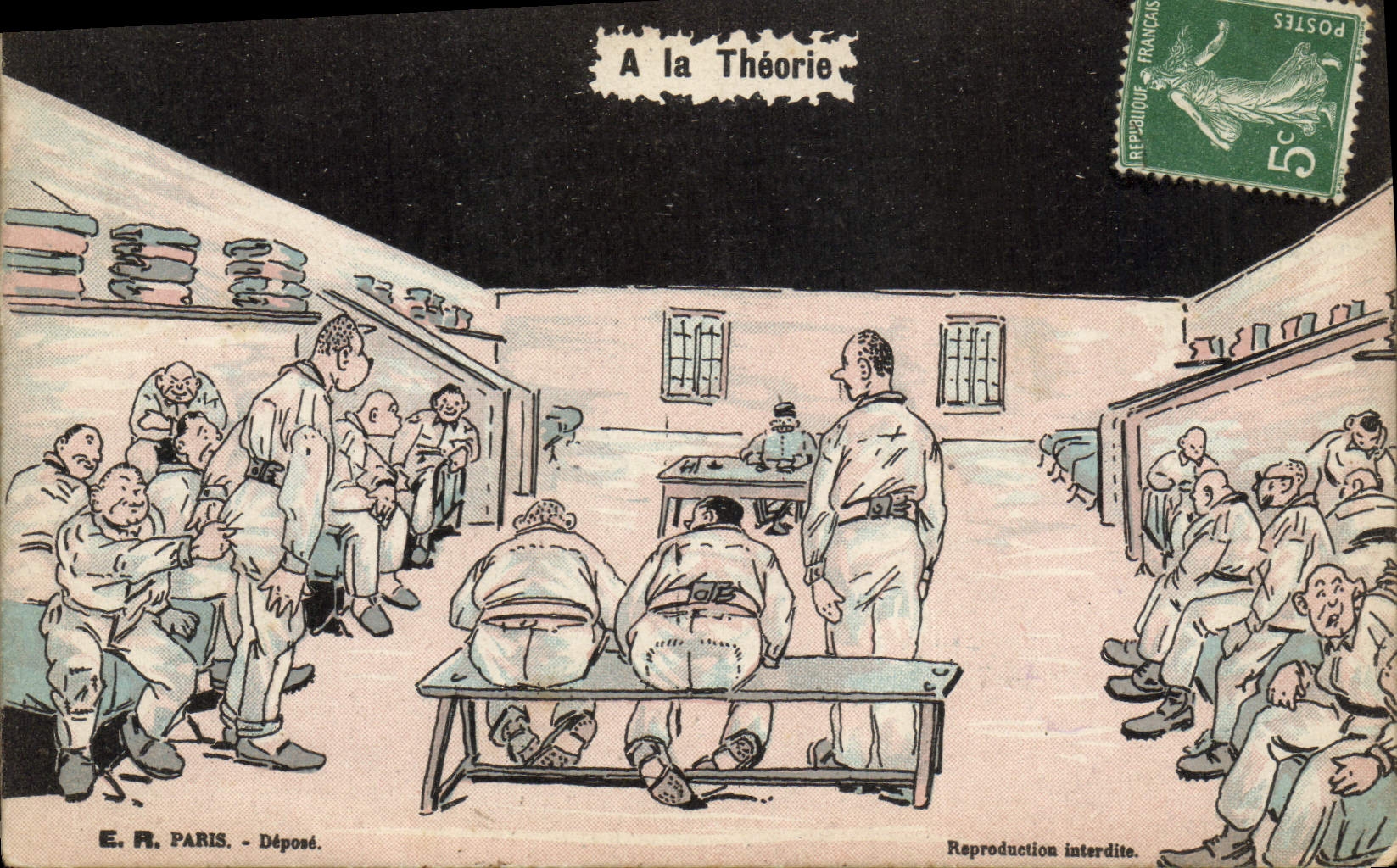 VINTAGE POSTCARD Militaria With the theory