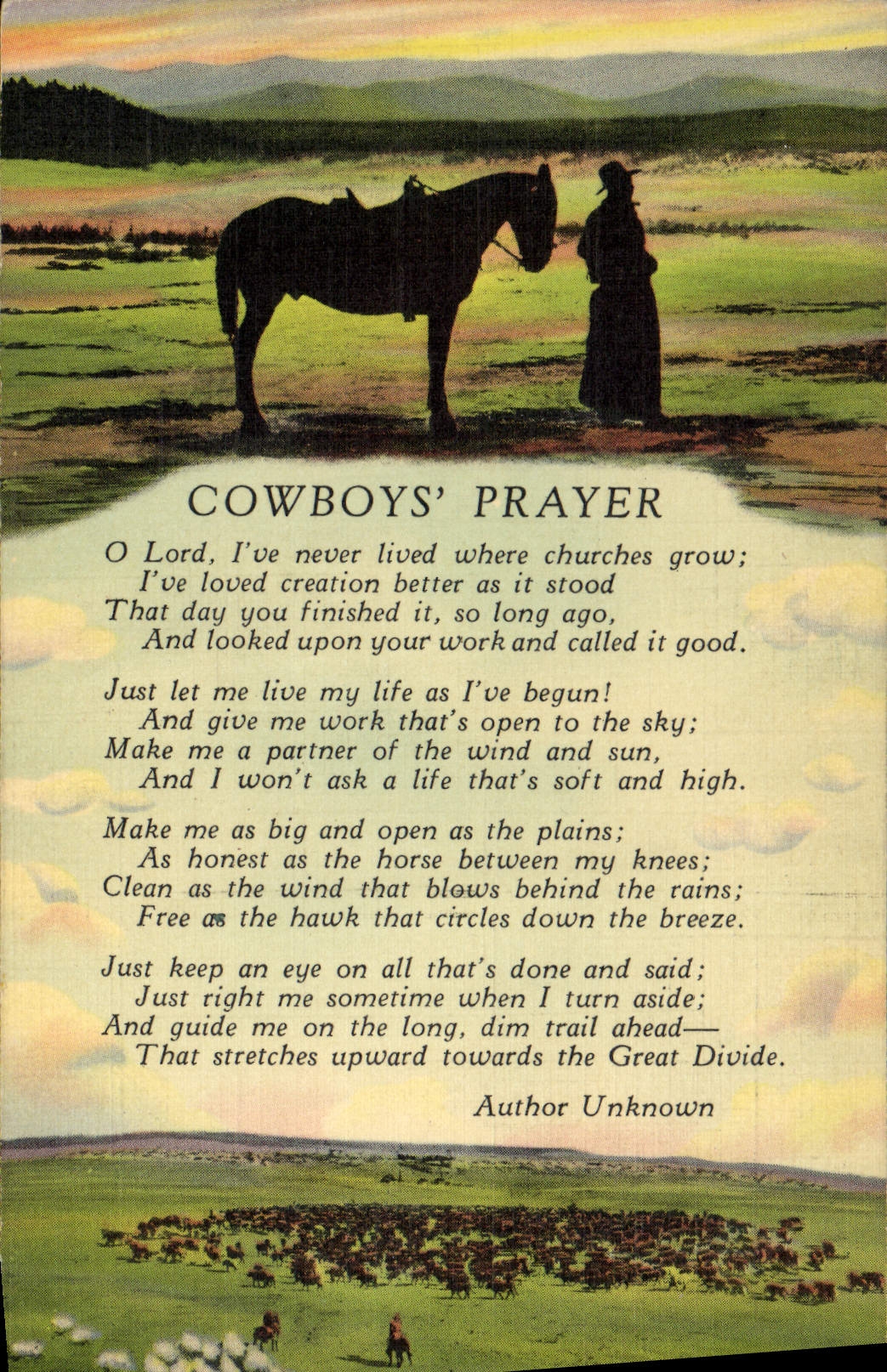 CPA Cowboys prayer Cheval