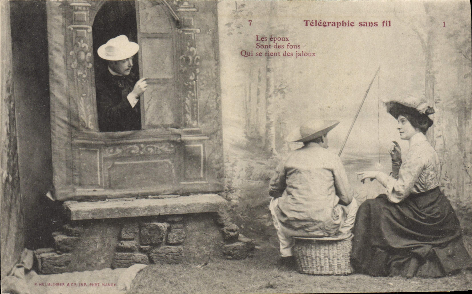 VINTAGE POSTCARD Telegraphy without dil