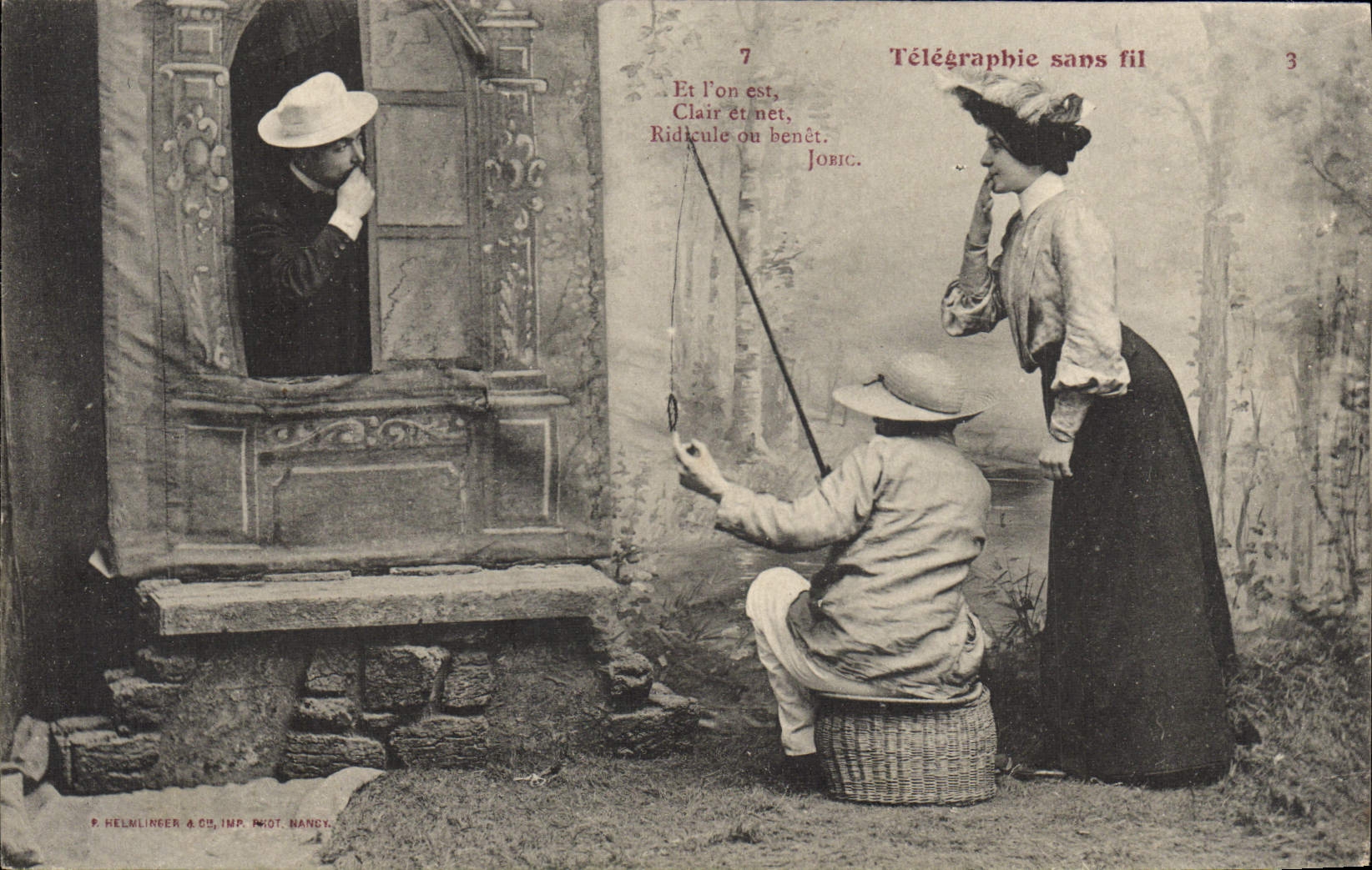 VINTAGE POSTCARD Wireless telegraphy Woman