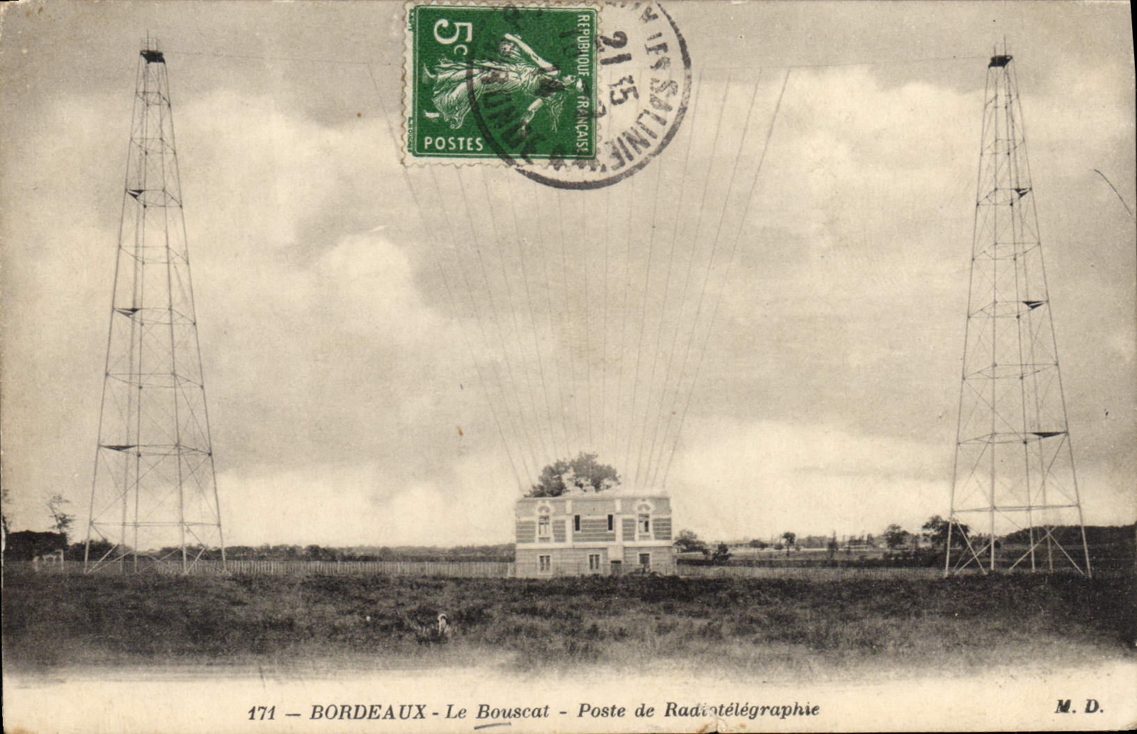 CPA Bordeaux Le Bouscat Poste de radiotelegraphie