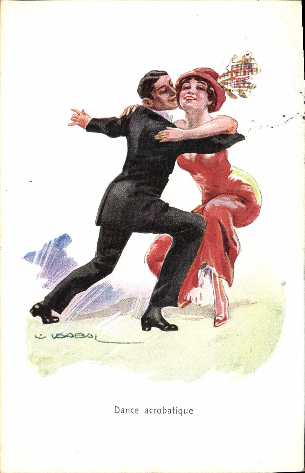 VINTAGE POSTCARD Folklore Dances lifting
