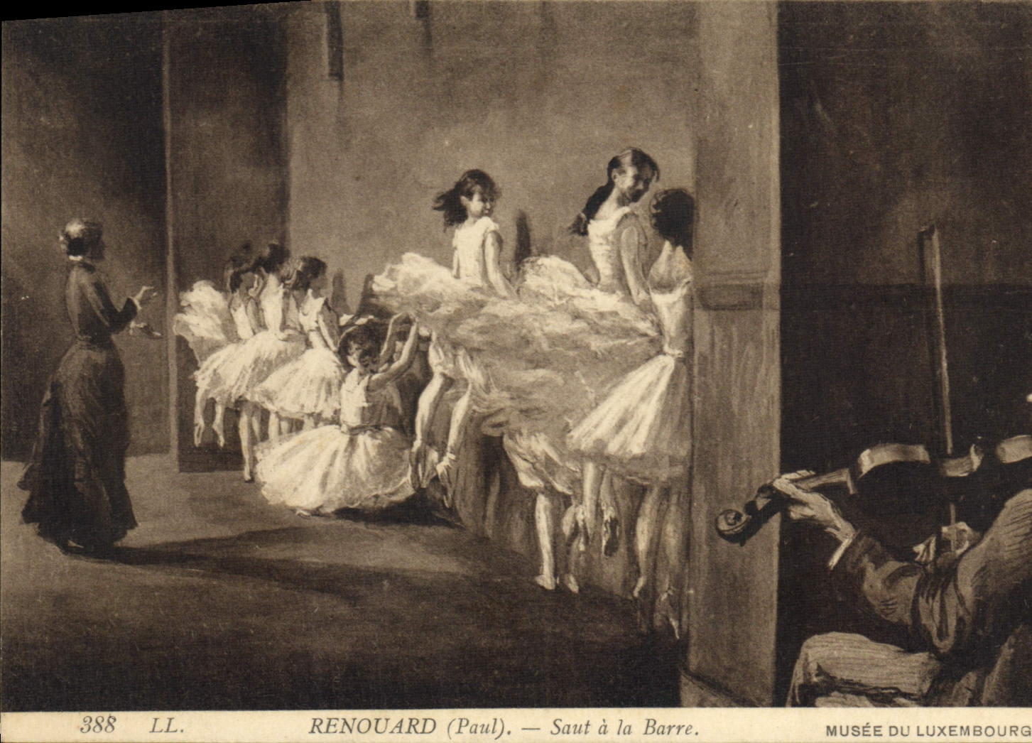 CPA Renouard Saut a la barre Musee du Luxembourg Paris Violon 