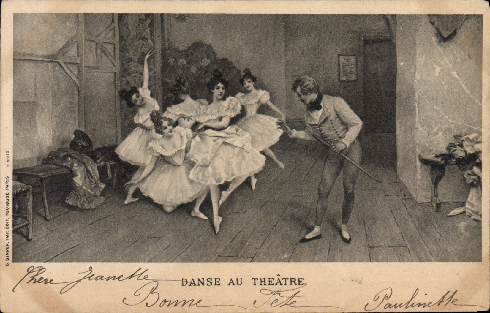 VINTAGE POSTCARD Dance with the theater