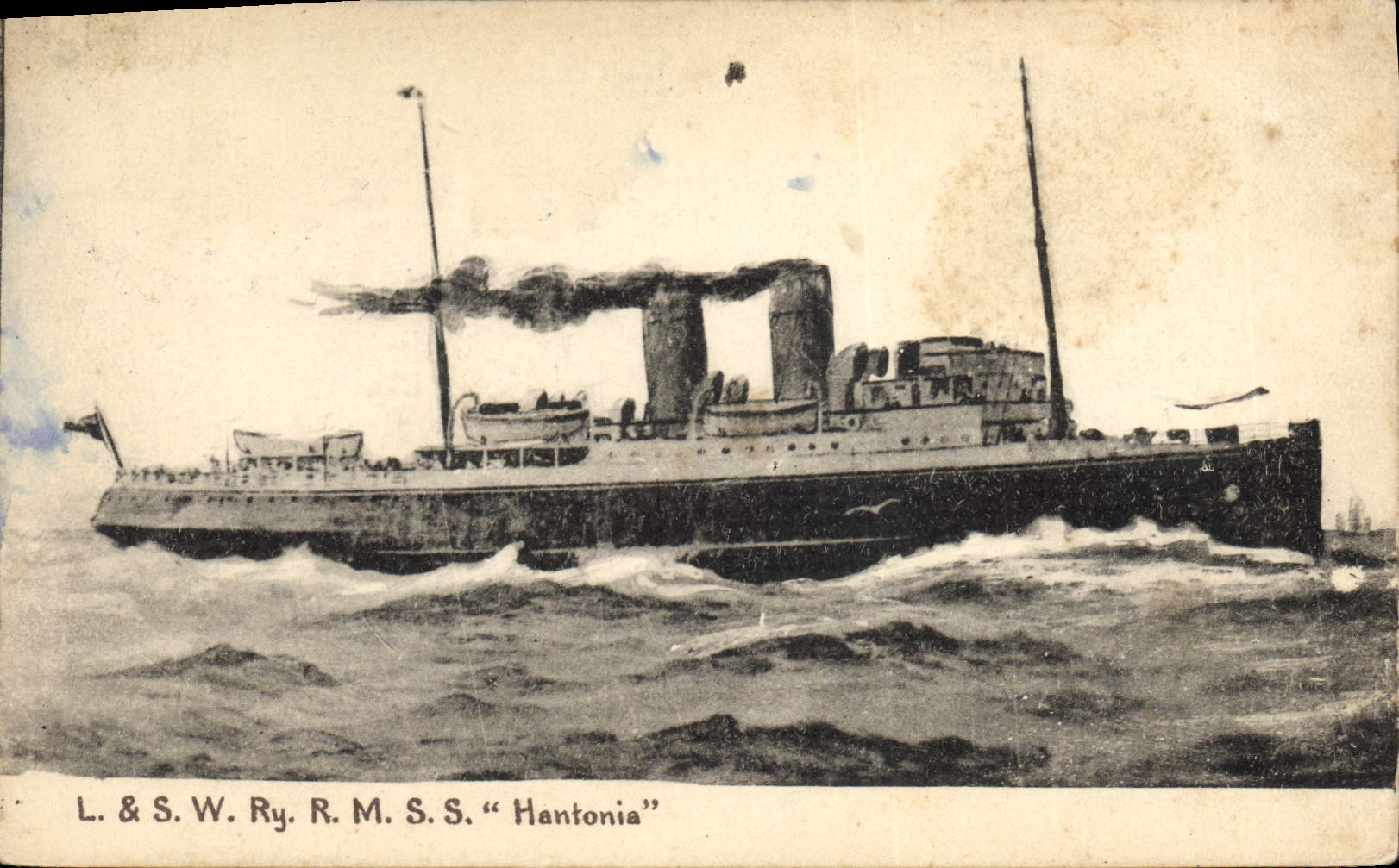 CPA Bateau Paquebot L 1 s W Ry RMSS Hantonia