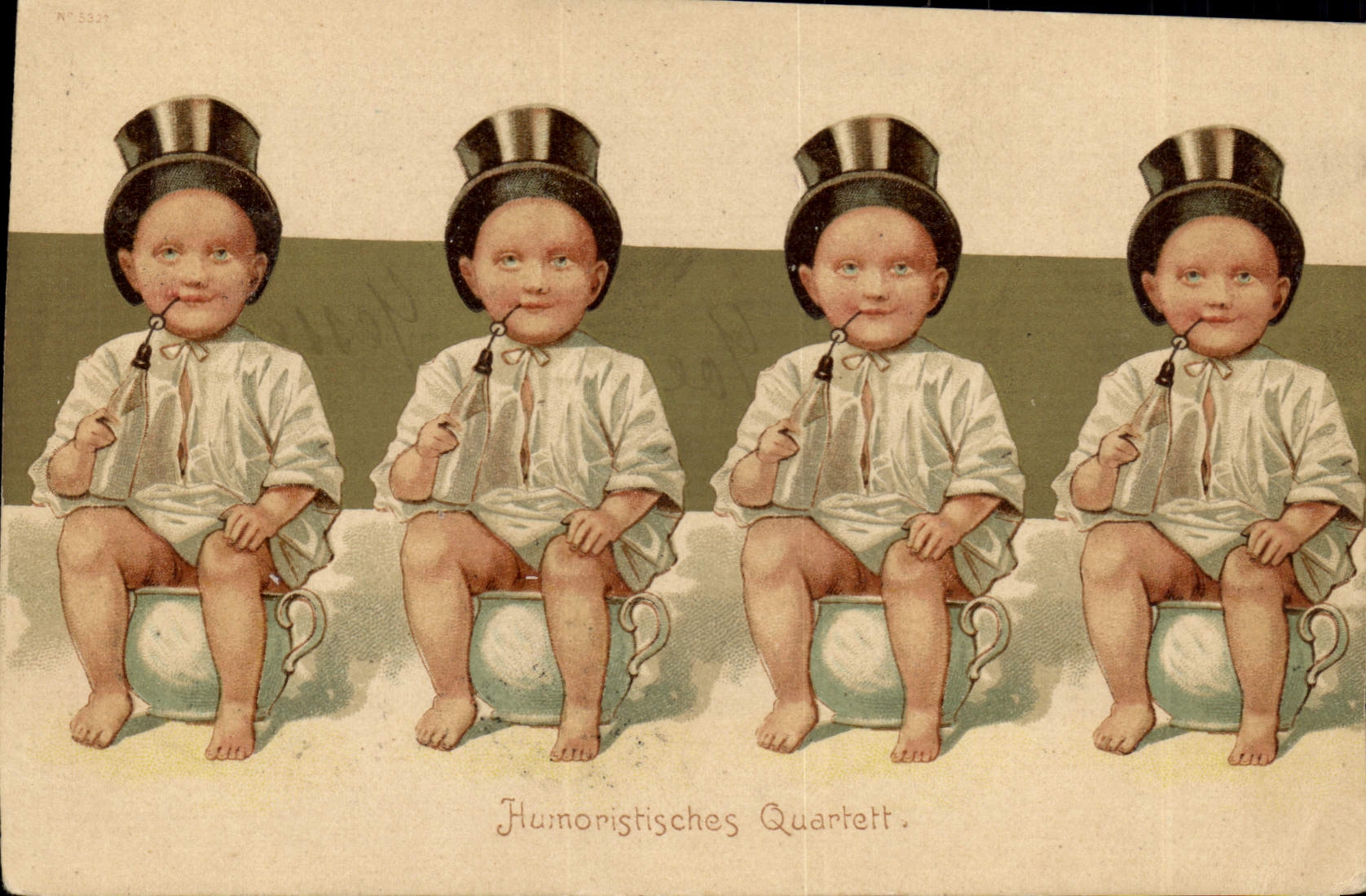 VINTAGE POSTCARD Fantasy Humoristisches Quartett Children