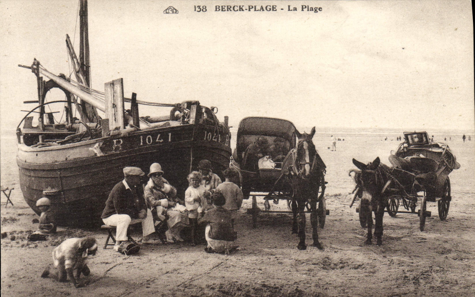 CPA Ane Mule Berck Plage La plage 