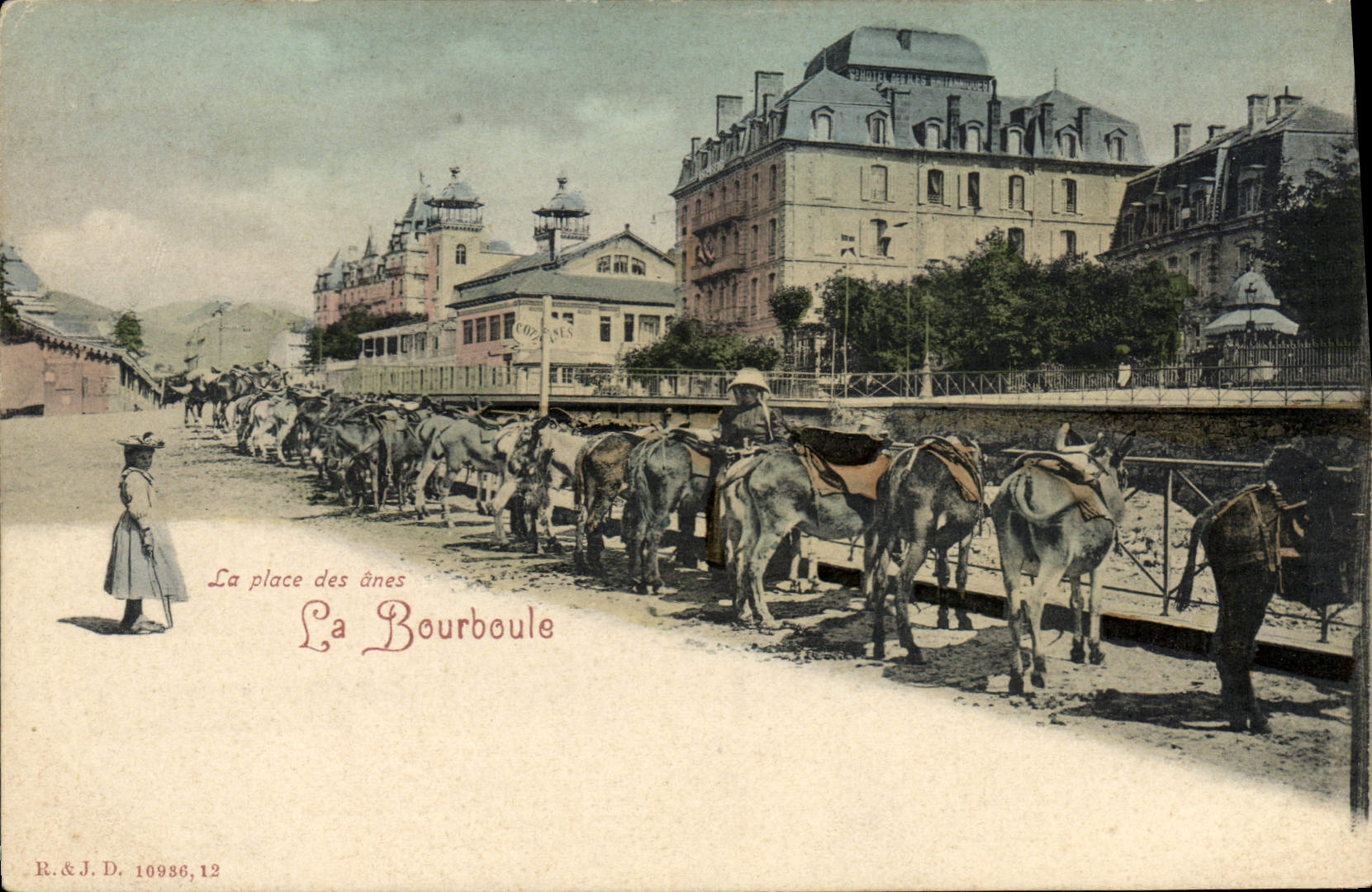 CPA Ane Mule La Bourboule La place des anes