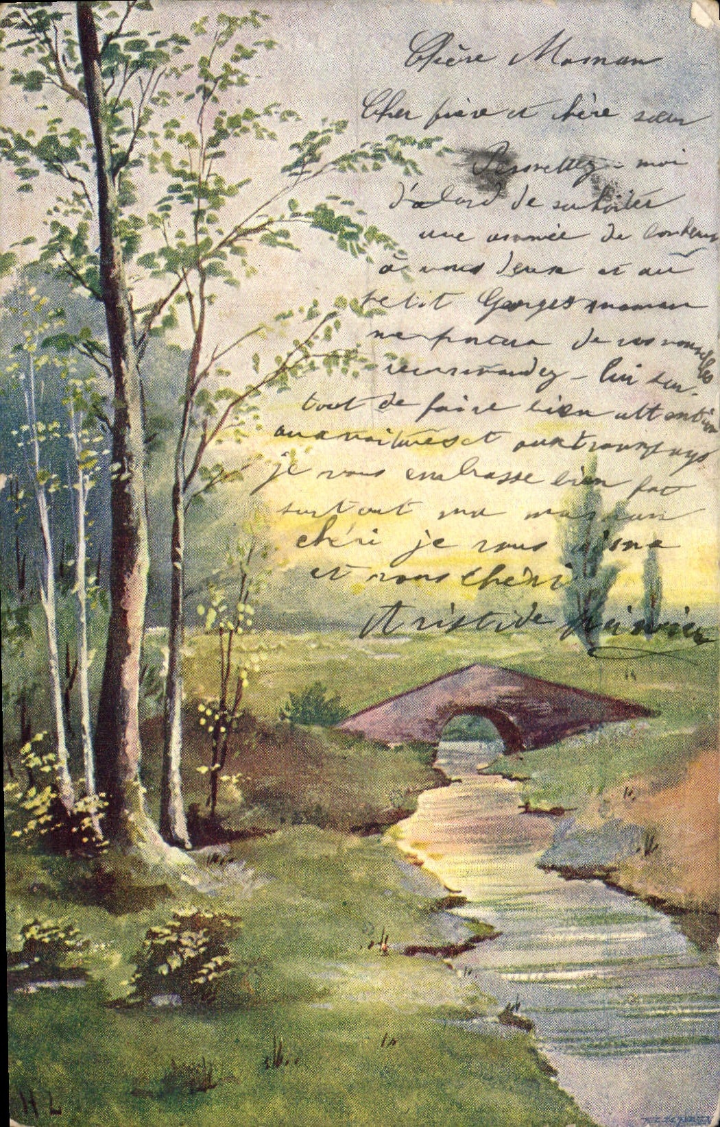 CPA Fantaisie Illustrateur Paysage 