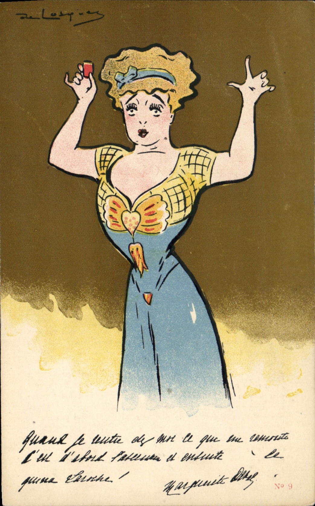 CPA Fantaisie Illustrateur Deval Marguerite Quina Laroche 