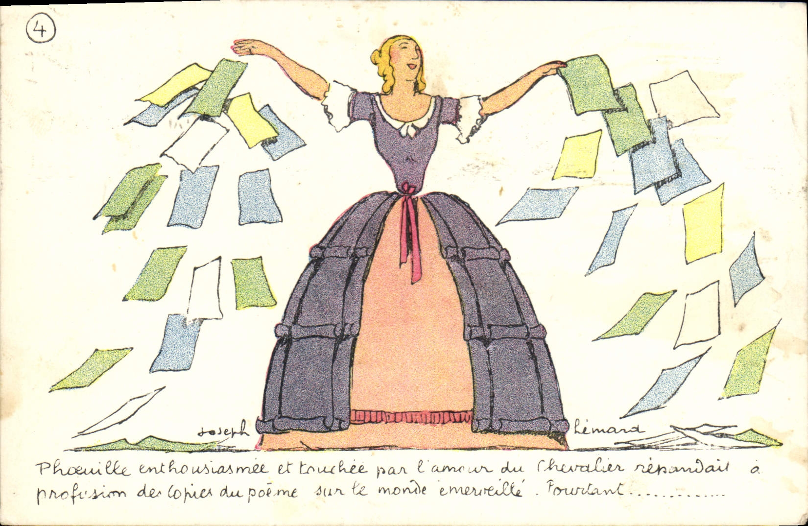 VINTAGE POSTCARD Fantasy Illustrator Miss Phoeuille de Kharbone