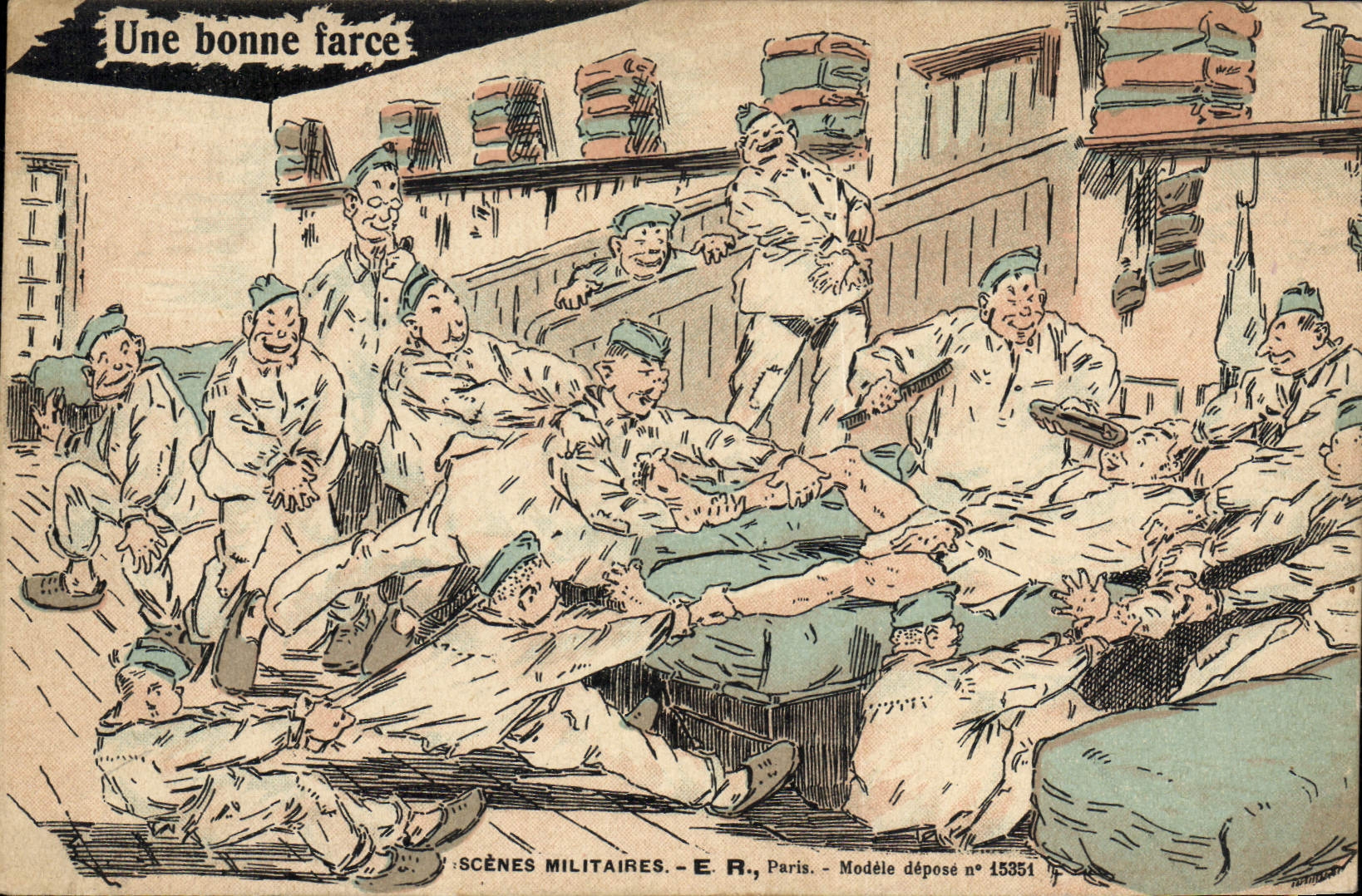 VINTAGE POSTCARD Militaria a good joke