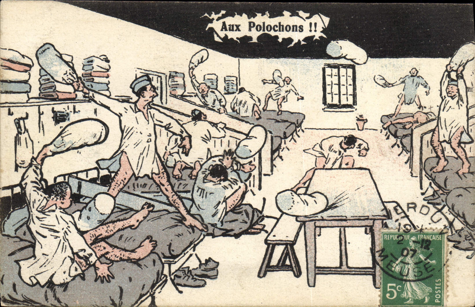 VINTAGE POSTCARD Militaria With the bolsters