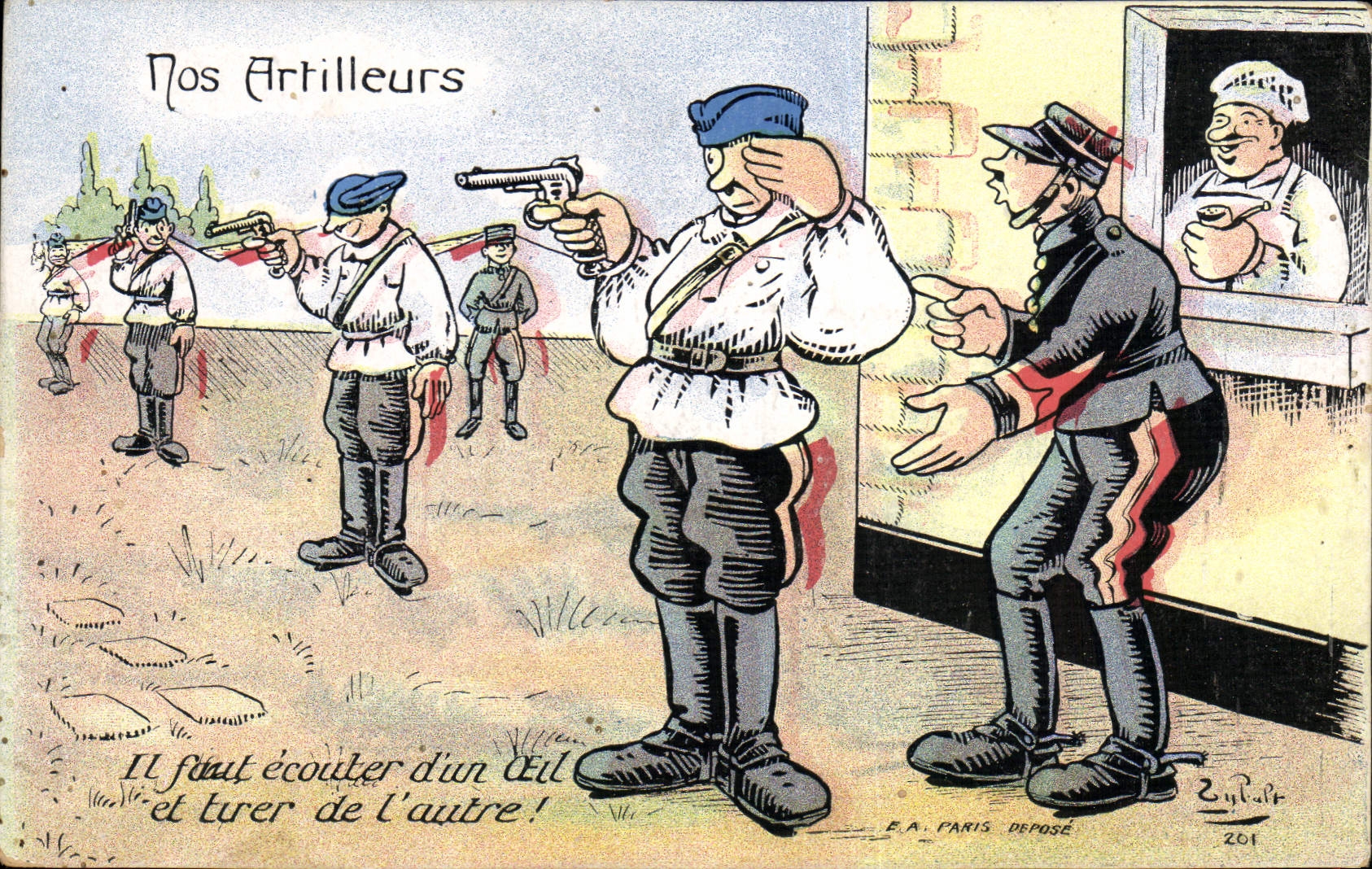 VINTAGE POSTCARD Militaria Our artillerists