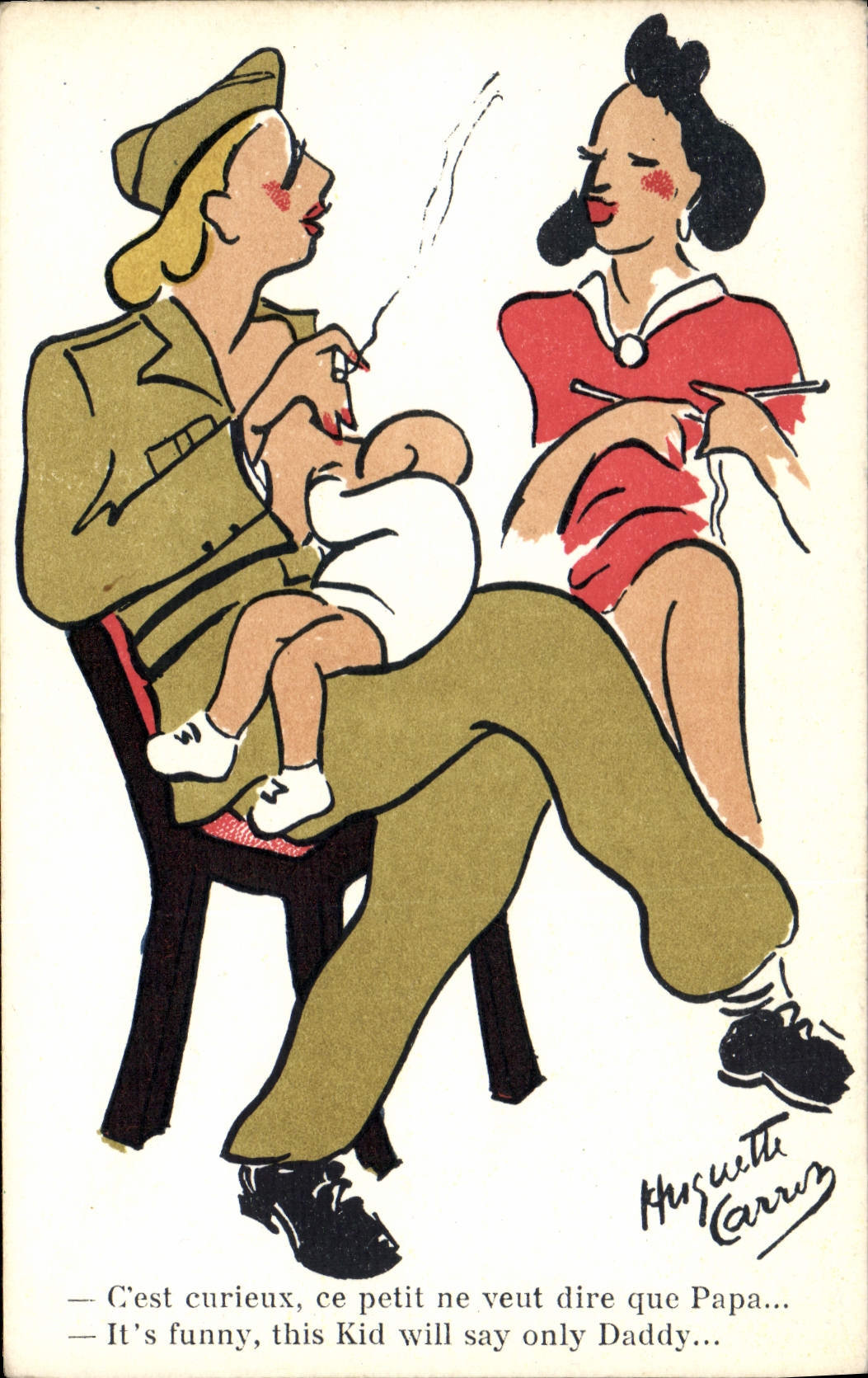 CPA Militaria Femmes Cigarette