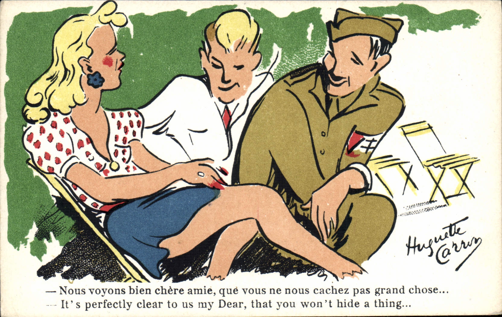 VINTAGE POSTCARD Militaria Flirt Woman