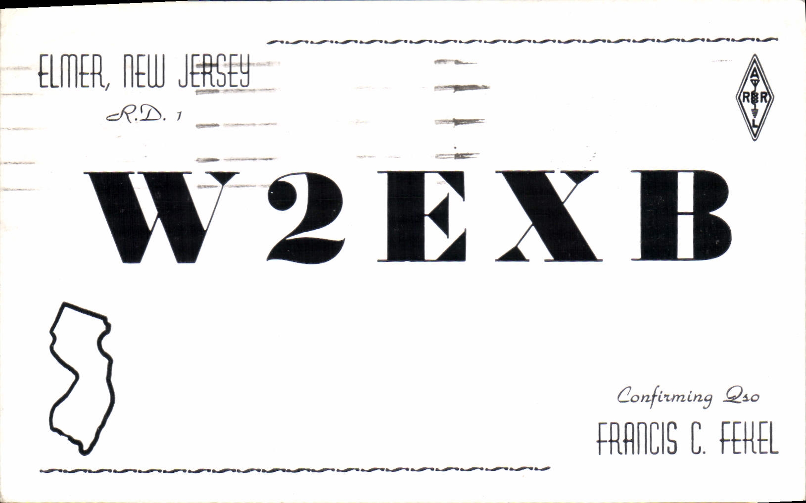 Telegrafía W2EXB Elmer New Jersey Francisco Fekel de la POSTAL de la VENDIMIA