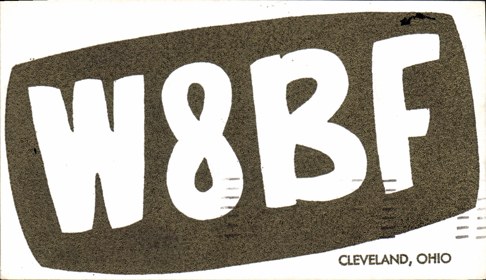 Camino Cleveland Ohio de la telegrafía W8BF Cleveland Ohio Baumgardner Lorain de la POSTAL de la VENDIMIA