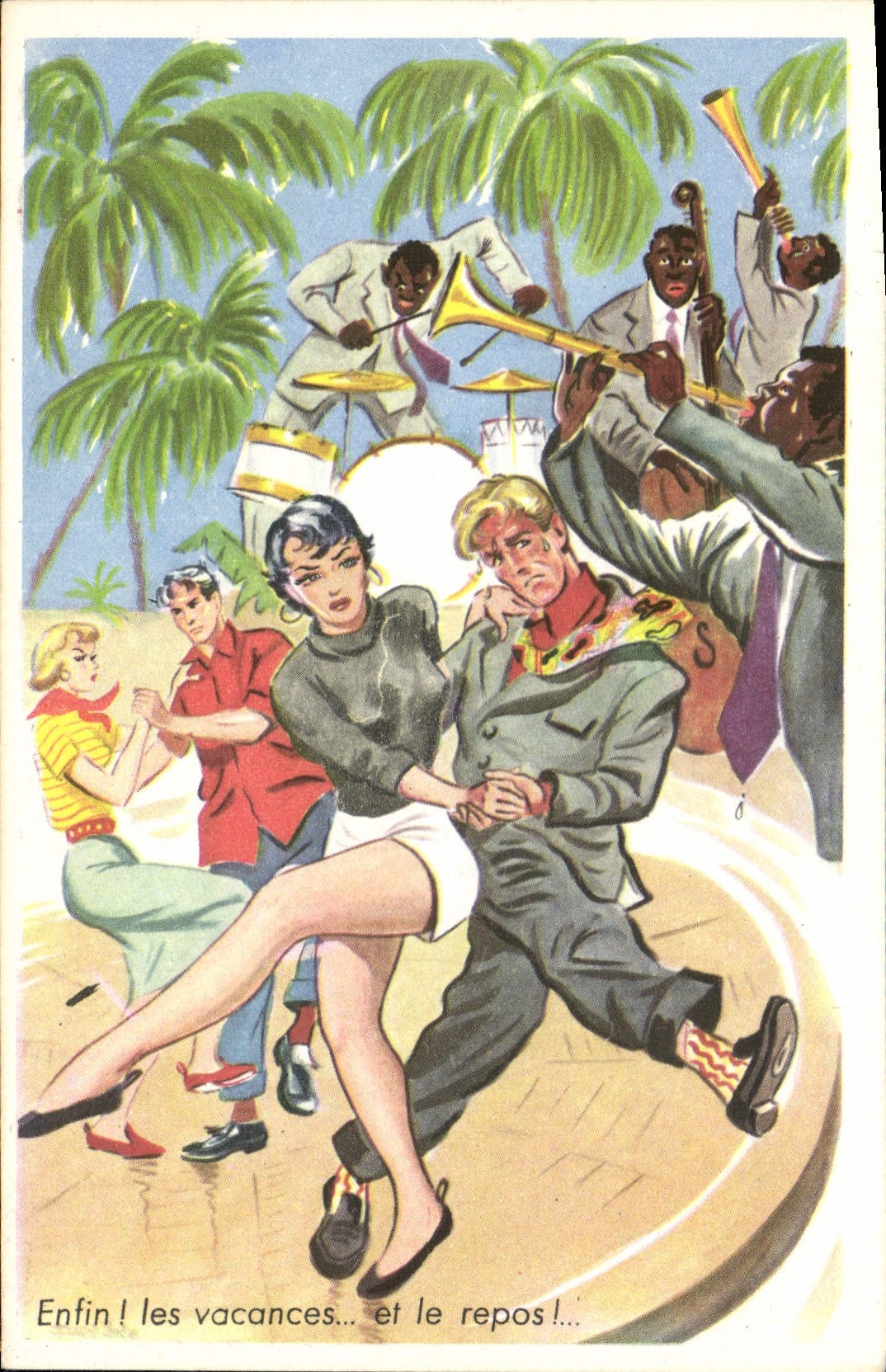CPA Fantaisie Danse Enfin les vacances Trompette