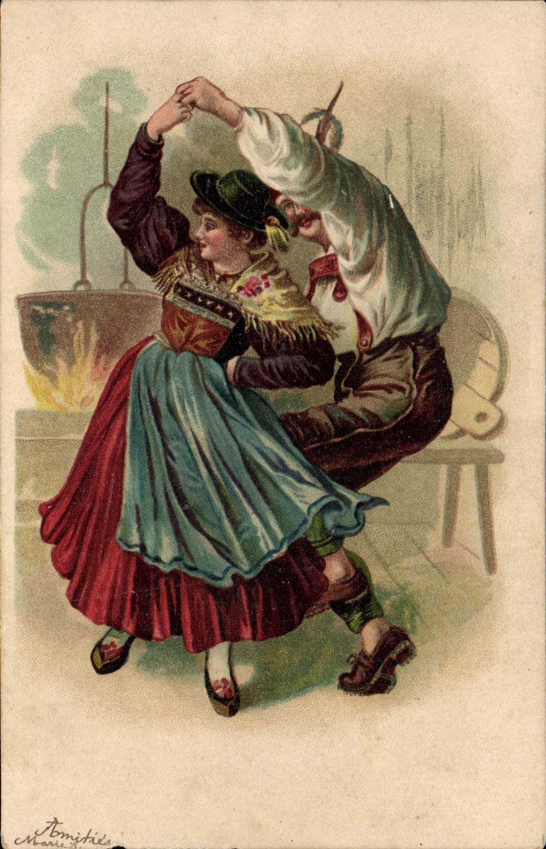 CPA Fantaisie Danse Folklore 
