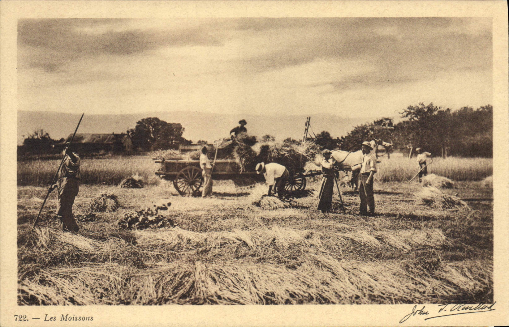 VINTAGE POSTCARD Folklore harvests
