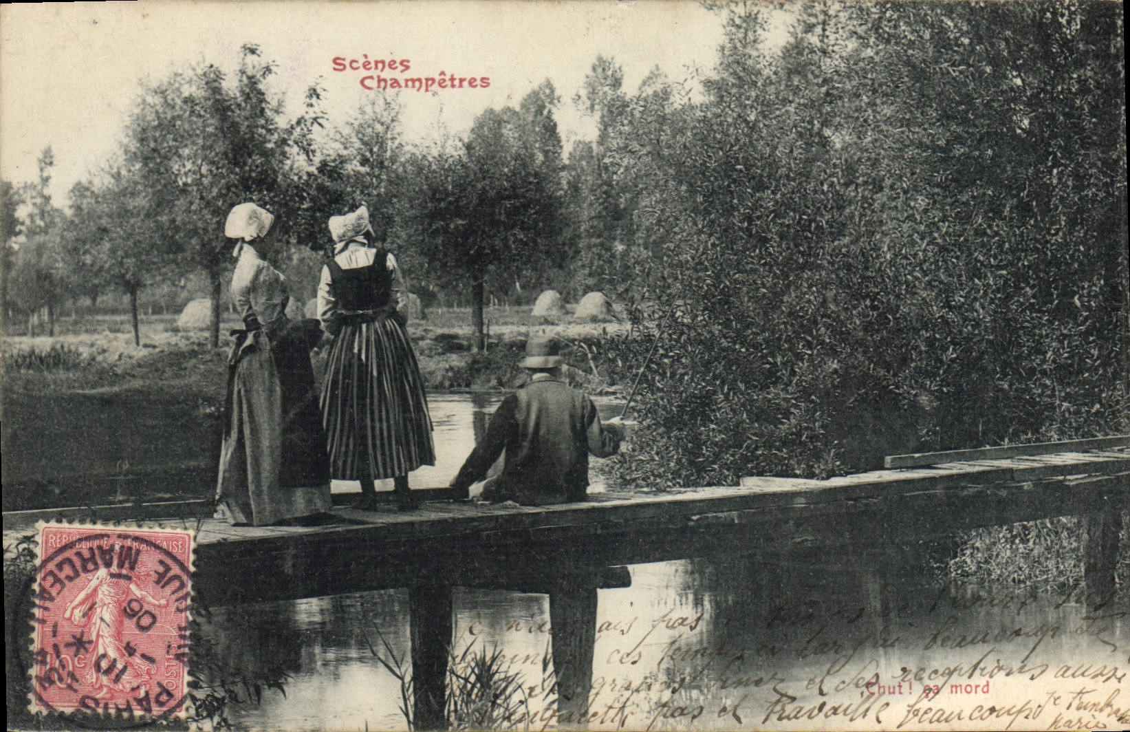 CPA Folklore Scenes champetres Ca mort Peche Pecheur