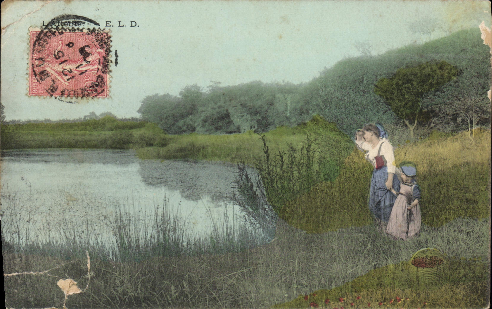 CPA Folklore L'attente