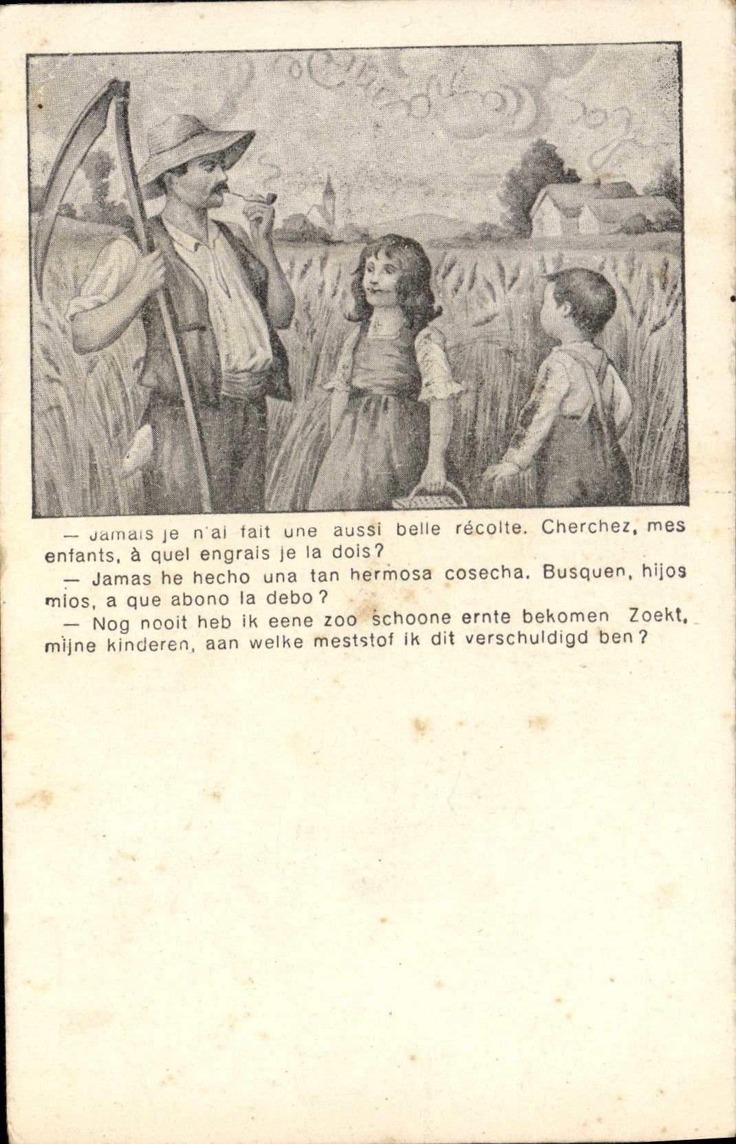 CPA Folklore Enfants Moissonneur