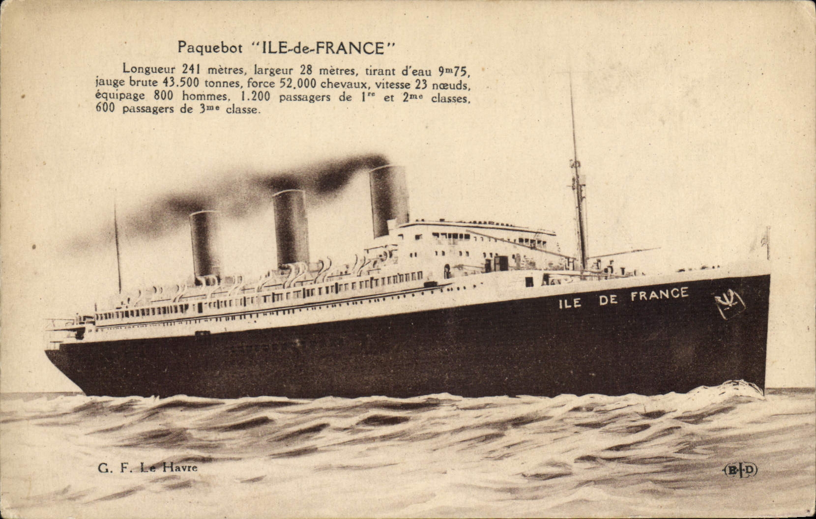 CPA Bateau Paquebot Ile de France 