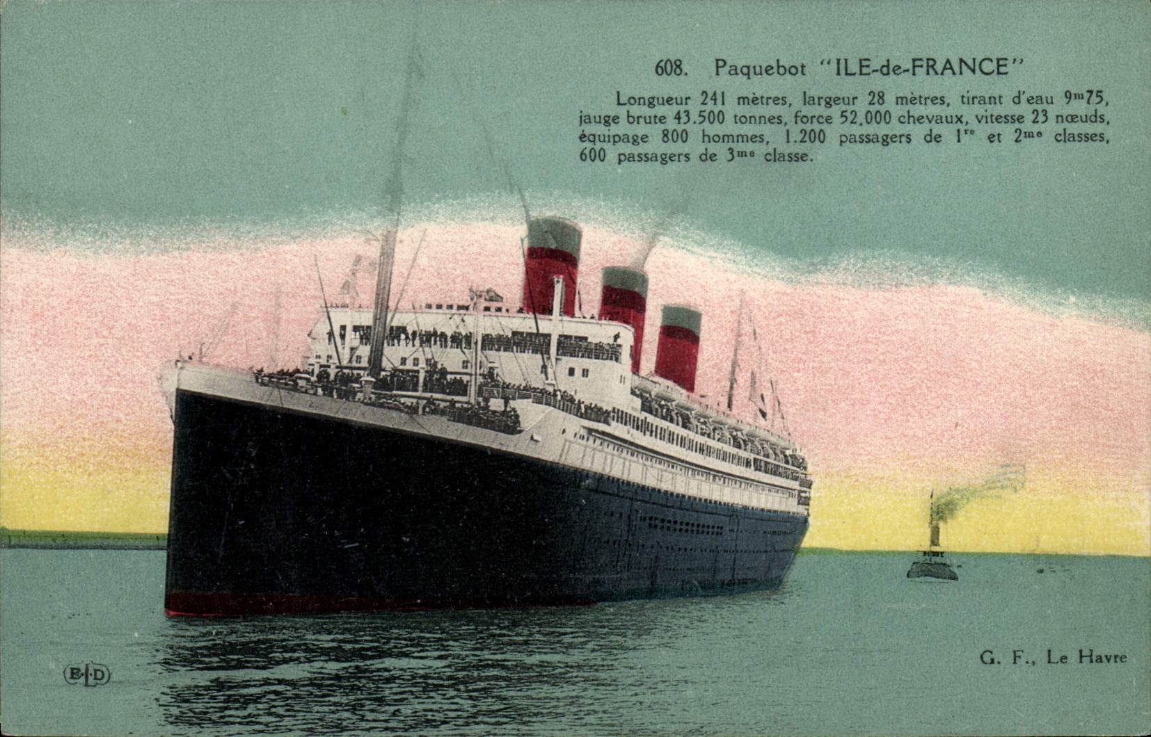 CPA Bateau Paquebot Ile de France 