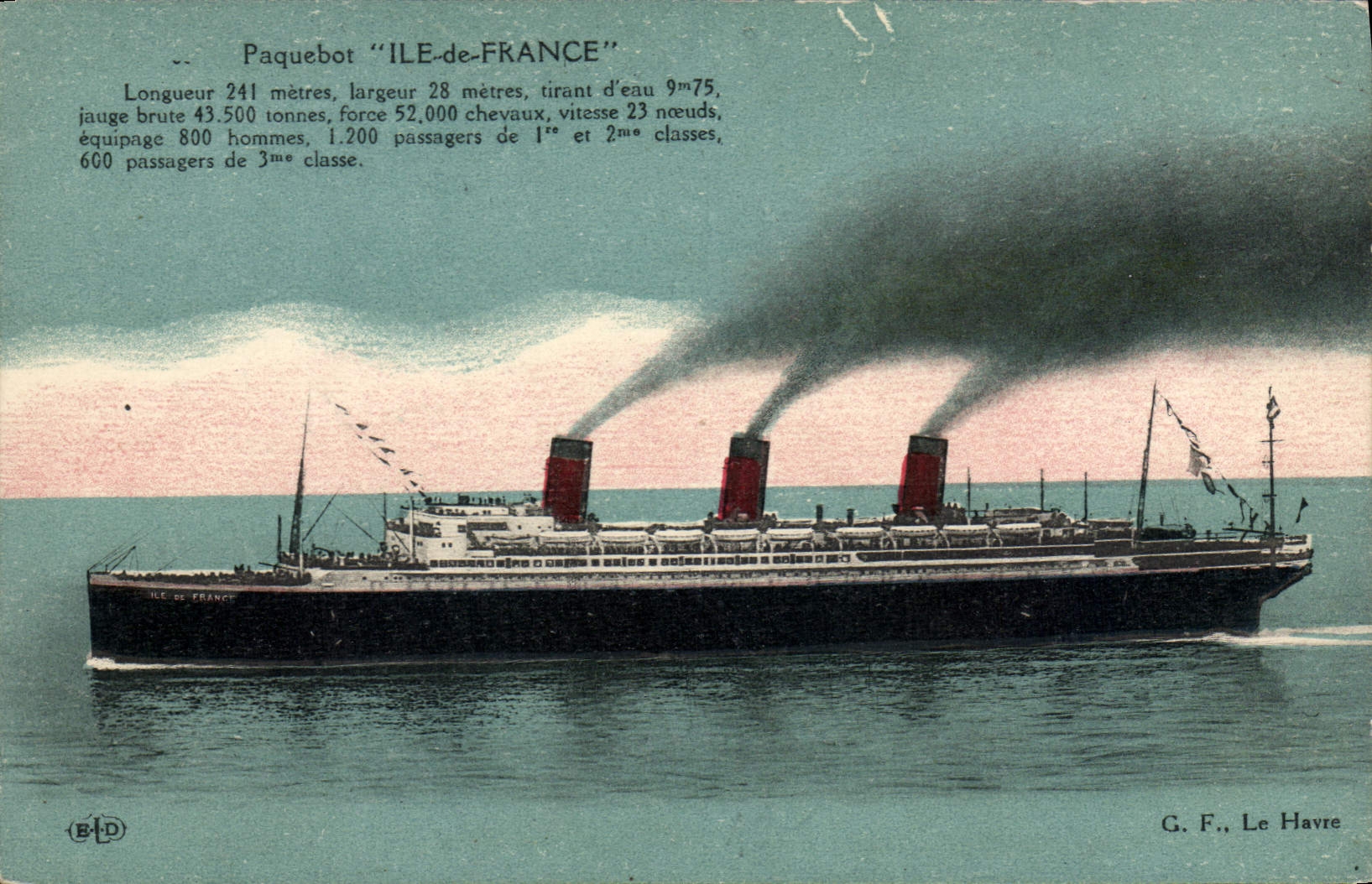 CPA Bateau Paquebot Ile de France 