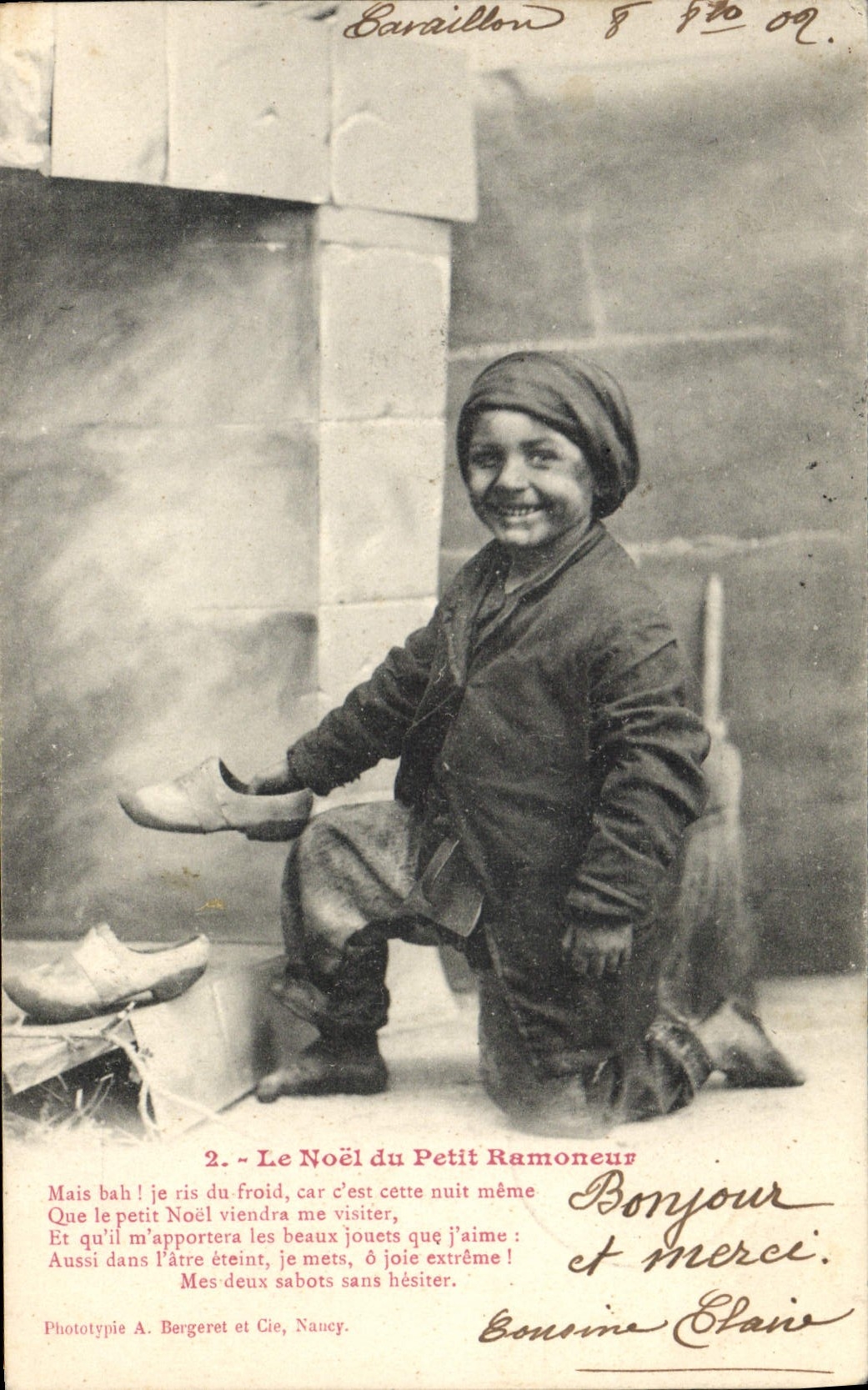 CPA Fantaisie Le Noel du petit Ramoneur Enfant