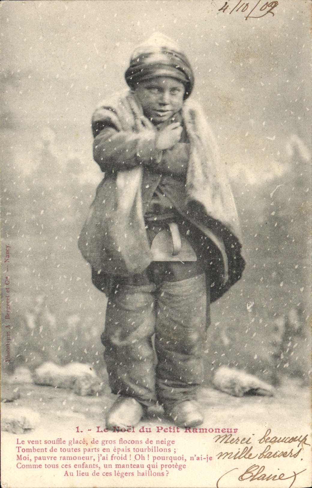 CPA Fantaisie Le Noel du petit Ramoneur Enfant