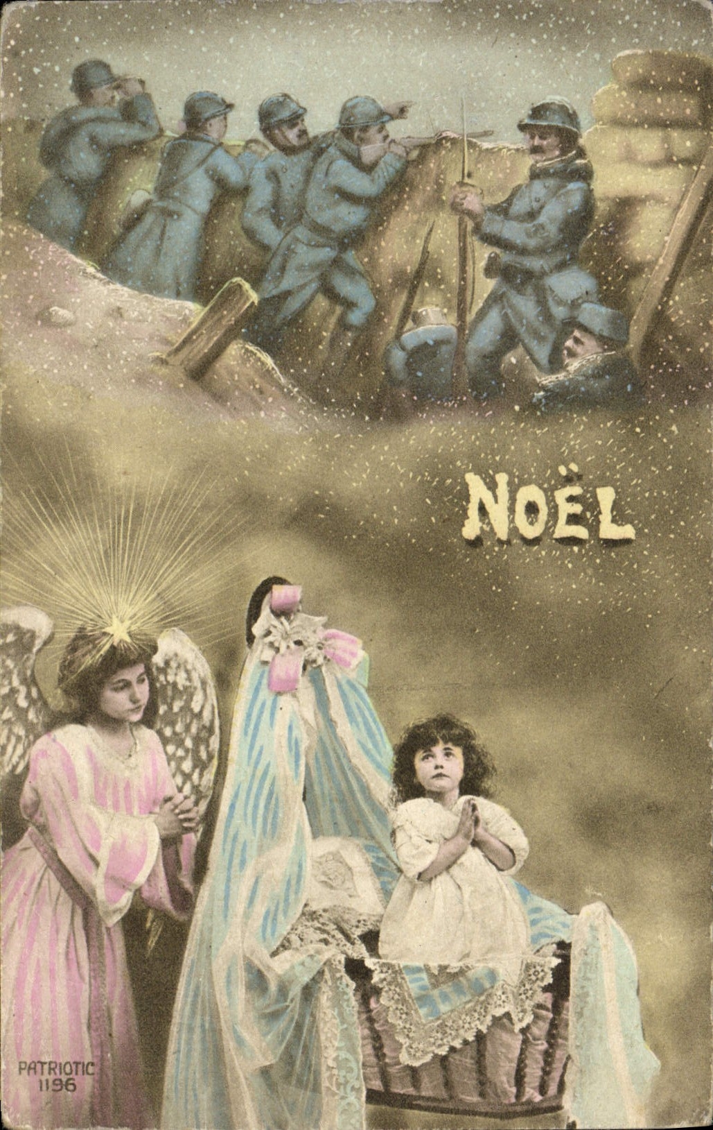 VINTAGE POSTCARD Fantasy Children Christmas militaria