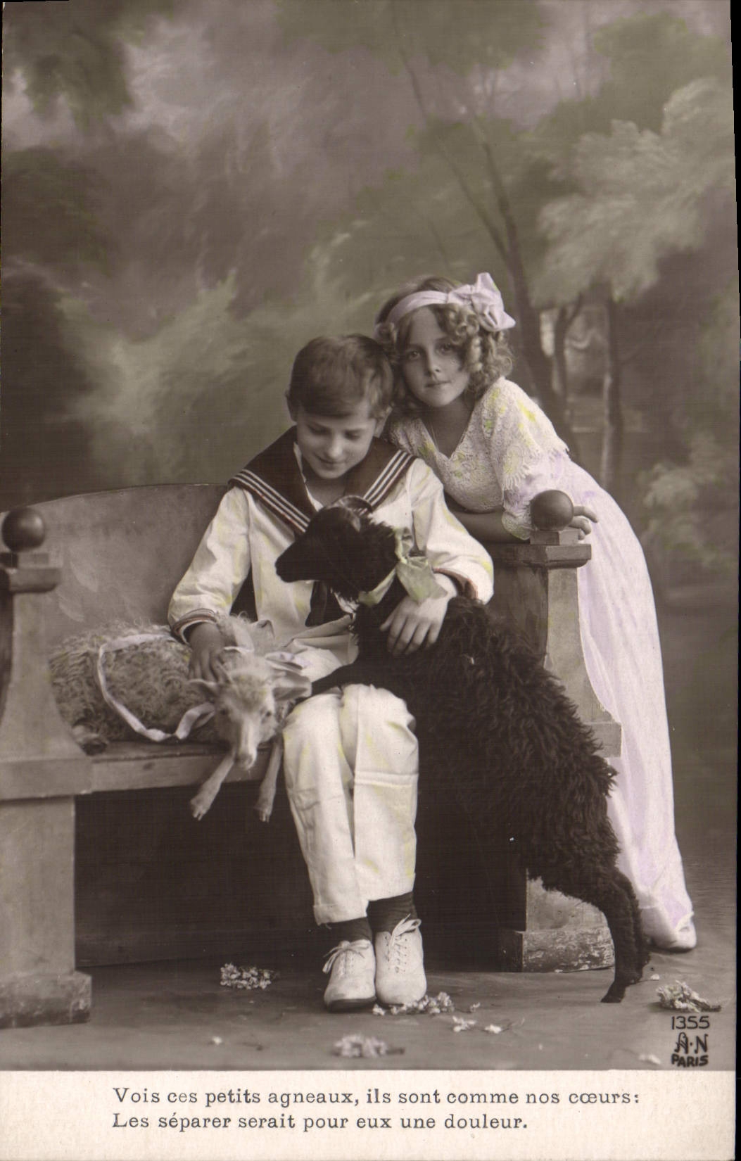 CPA Chevre Enfants